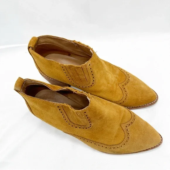 Madewell The Grayson Brogue Chelsea Ankle Boots Womens Size 8.5 Brown Western